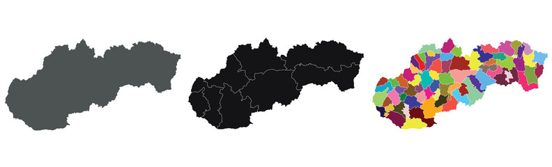 Slovakia map. Map of Slovakia set