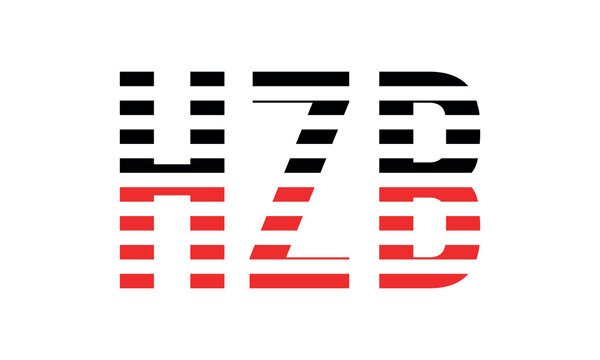 HZB three initial letter iconic line negative space minimal logo design vector template. monogram, abstract, wordmark, business, typography, minimalist, brand, company, flat, modern, unique, simple