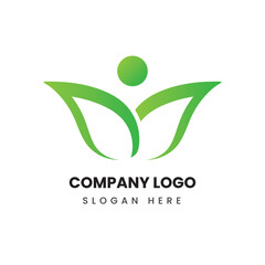 Leave care people vector logo design
