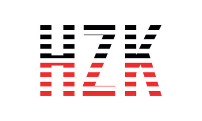 HZK three initial letter iconic line negative space minimal logo design vector template. monogram, abstract, wordmark, business, typography, minimalist, brand, company, flat, modern, unique, simple