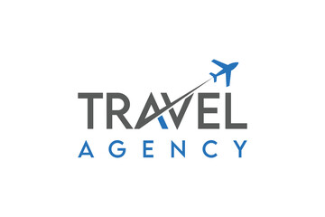 Travel logo drawn lettering vector illustration.