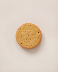 Chocolate sandwich cookies, baked biscuits filled with milk cream isolated on white background with clipping path, collection. Sandwich cookies, chocolate cream filled biscuits, full depth of field. 