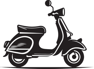 Vector Drawing Urban City ScooterVector Design Retro Urban Scooter