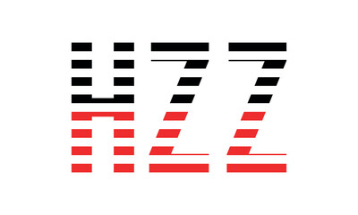 HZZ three initial letter iconic line negative space minimal logo design vector template. monogram, abstract, wordmark, business, typography, minimalist, brand, company, flat, modern, unique, simple