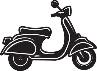 Vectorized Modern Scooter ImageMonochrome Vector Scooter Silhouette