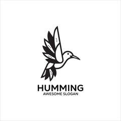 humming bird mascot logo design vector icon illustration
