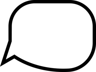 Speech Bubble blank empty line icon. Talk cloud speech bubbles black collection vector isolated on transparent background. Outline vintage design pop art trendy style chat symbol