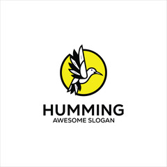 Obraz premium humming bird mascot logo design vector icon illustration