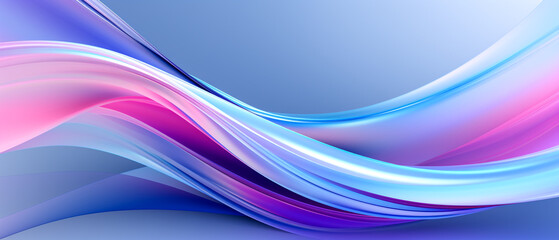Stylized abstract waves in blue and pink hues, light silver and violet tones. Clean lines, pure forms, 8k resolution. Layered translucency, flickr of vibrant colors
