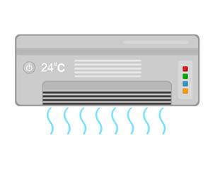 vector illustration air conditioning with cooling waves