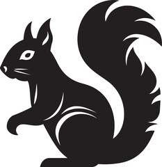 Dreamy Squirrel Design Black Vector SketchEthereal Squirrel Vector Shadowed Artwork