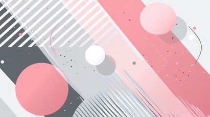 Obraz premium Abstract pink white and gray color, modern design stripes background with geometric round shape. Vector illustration.