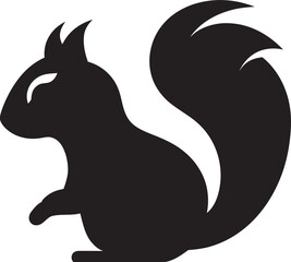 Dramatic Squirrel Pose Black Vector SketchPlayful Squirrel Design Dark Vector