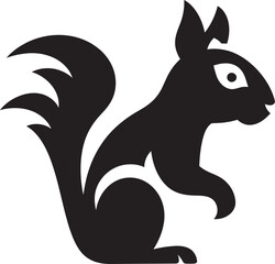 Detailed Squirrel Silhouette Black Vector ArtMysterious Squirrel Illustration Shadow Vector