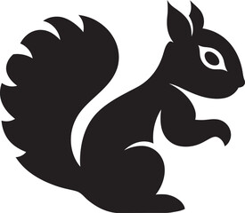 Sleek Squirrel Silhouette Black Vector IllustrationIntriguing Squirrel Design Noir Vector