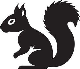 Abstract Squirrel Motion Black Vector IllustrationEthereal Squirrel Vector Black and White Design