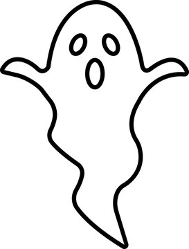 Ghost spooky character icon isolated on transparent Background. Ghost line vector collection Emotion Variation. Creepy horror images. Doodle cute ghosts Halloween. Scary ghostly monsters.