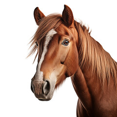 horse on a white background close-up 