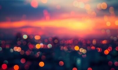 Bokeh sunset city background