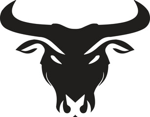 Elegance drawing art buffalo cow ox bull head logo design inspiration	
