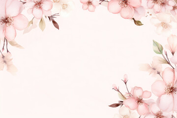 Flower frame background with space for text.	
