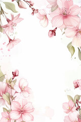 Fototapeta na wymiar Flower frame background with space for text. 