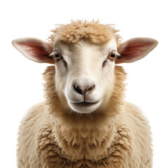 sheep on a white isolate  background full face 