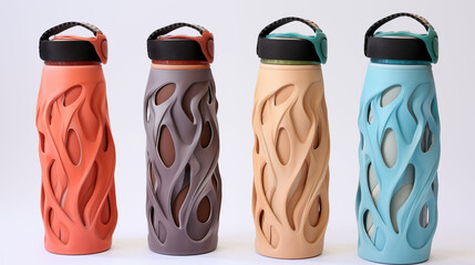Collapsible silicone reusable water bottle holder