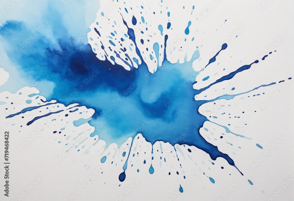 Poster azure ink abstract: artificial intelligence artistic creation