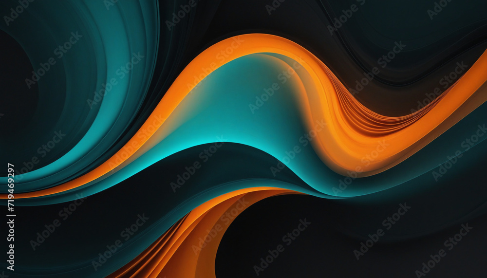 Poster Vibrant Color Gradient Swirl Background with Textured Dark Elements