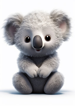 Lovely Koala Cartoon 3D Art