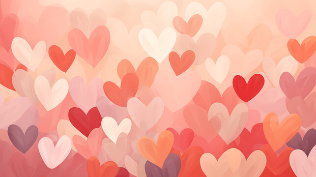 Abstract art of Valentine's day hearts background 