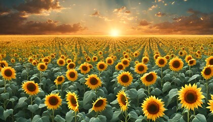 sunflower field at sunset, sunflower field landscape, sunflower field at sunset sunflower field sunset beautiful nature landscape farm field, sunflower field with sky and clouds