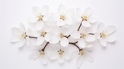 Symmetrical Blossom on a White Canvas