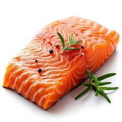 Raw salmon filet isolated on white