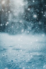 Obraz premium dense snowfall up close shot of the snow some blurry in the background, scary, horror aesthetic.