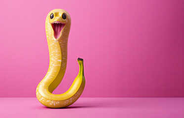 Banana snake. Ai generative art