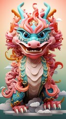 Cute Colorful Chinese Dragon