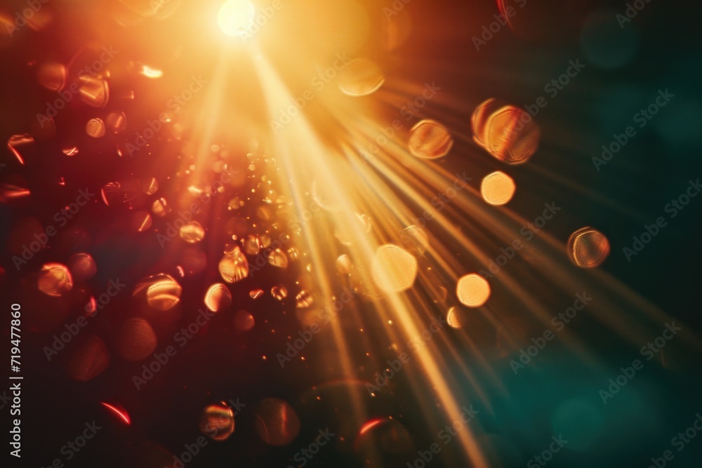 Poster sunlight shining brightly through the lens of a camera. ideal for photography-related projects