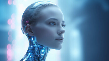 The concept of a humanoid robot technological era.