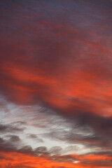 A stunning pink, orange and violet clouds at sunrise sky. Sunset sky background