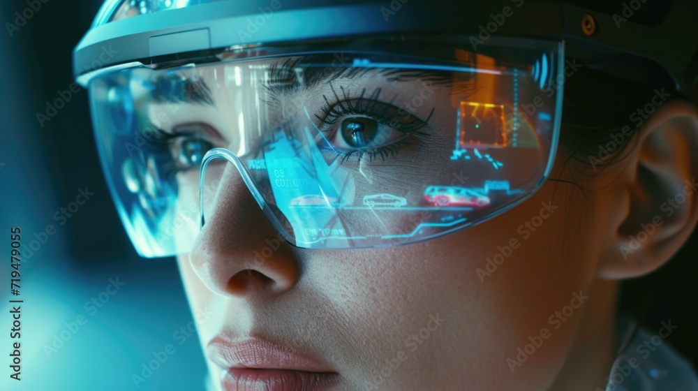 Aufkleber a close up view of a person wearing a helmet and goggles. this image can be used for various purpose