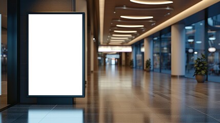 Blank billboard posters in the airport,Empty advertising billboard at aerodrome, public shopping center mall or business center high big advertisement board space as empty blank white mockup signboard - obrazy, fototapety, plakaty