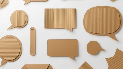 A collection of cardboard speech bubbles and shapes. Perfect for adding text or messages to your designs or presentations