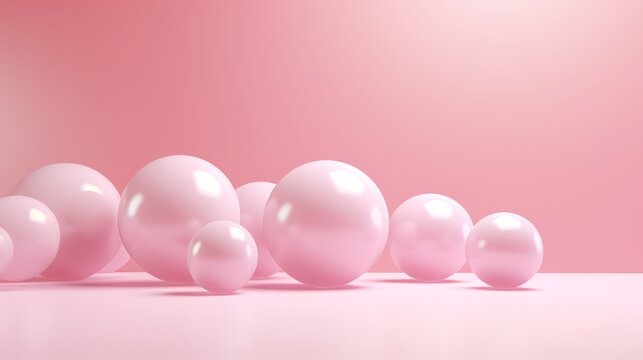Pink balls on pink background. © Darcraft