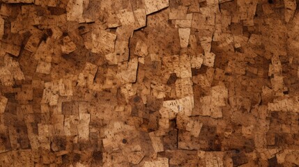 an abstract background composed of cork surface, exhibiting a natural and chaotic texture in a soothing light brown color. SEAMLESS PATTERN. SEAMLESS WALLPAPER.