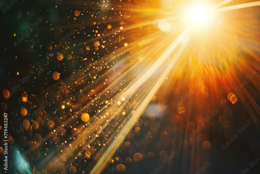 Poster sun shining brightly through a lens. suitable for technology or photography concepts