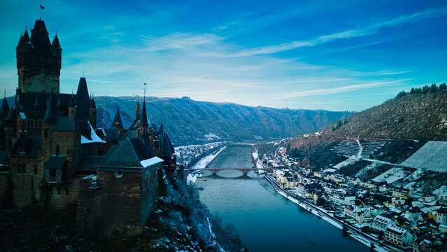 Panorama of Cochem an der Mosel, Germany
