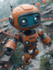 orange robot toy