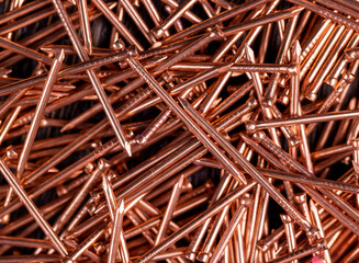 copper colored decorative nails for decorations and decor fixing